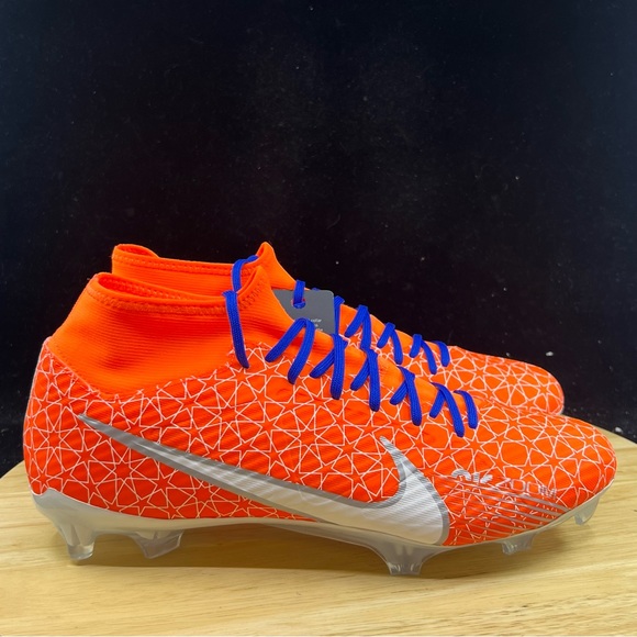 Nike By You Mercurial SuperFly 9 FG Men's Cleats (Orange/Blue/White) DX3346-900 - Picture 5 of 11